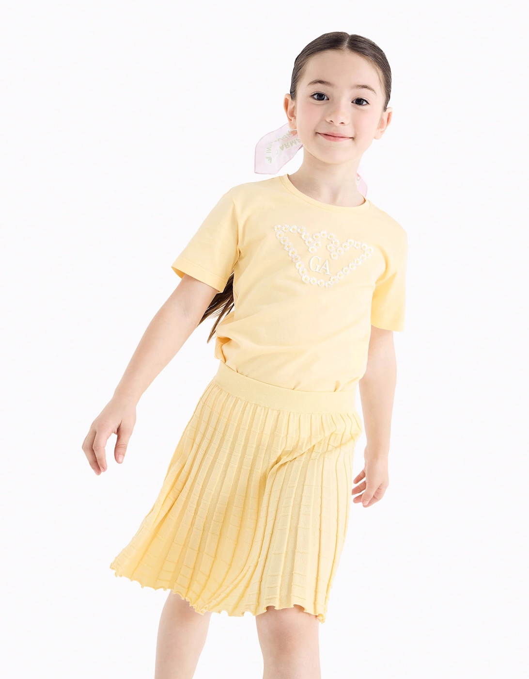 Girls Daisy Logo T-Shirt in Yellow