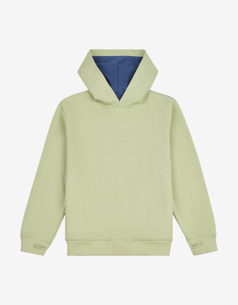 Boys Premium Contrast Hoodie in Green