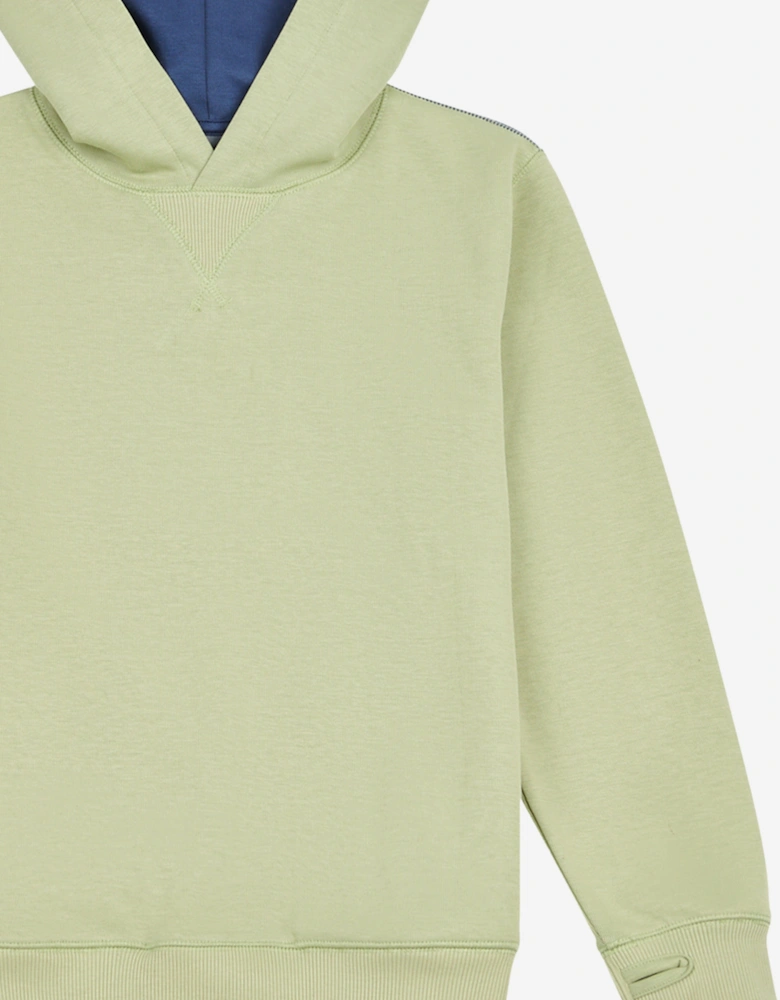 Boys Premium Contrast Hoodie in Green