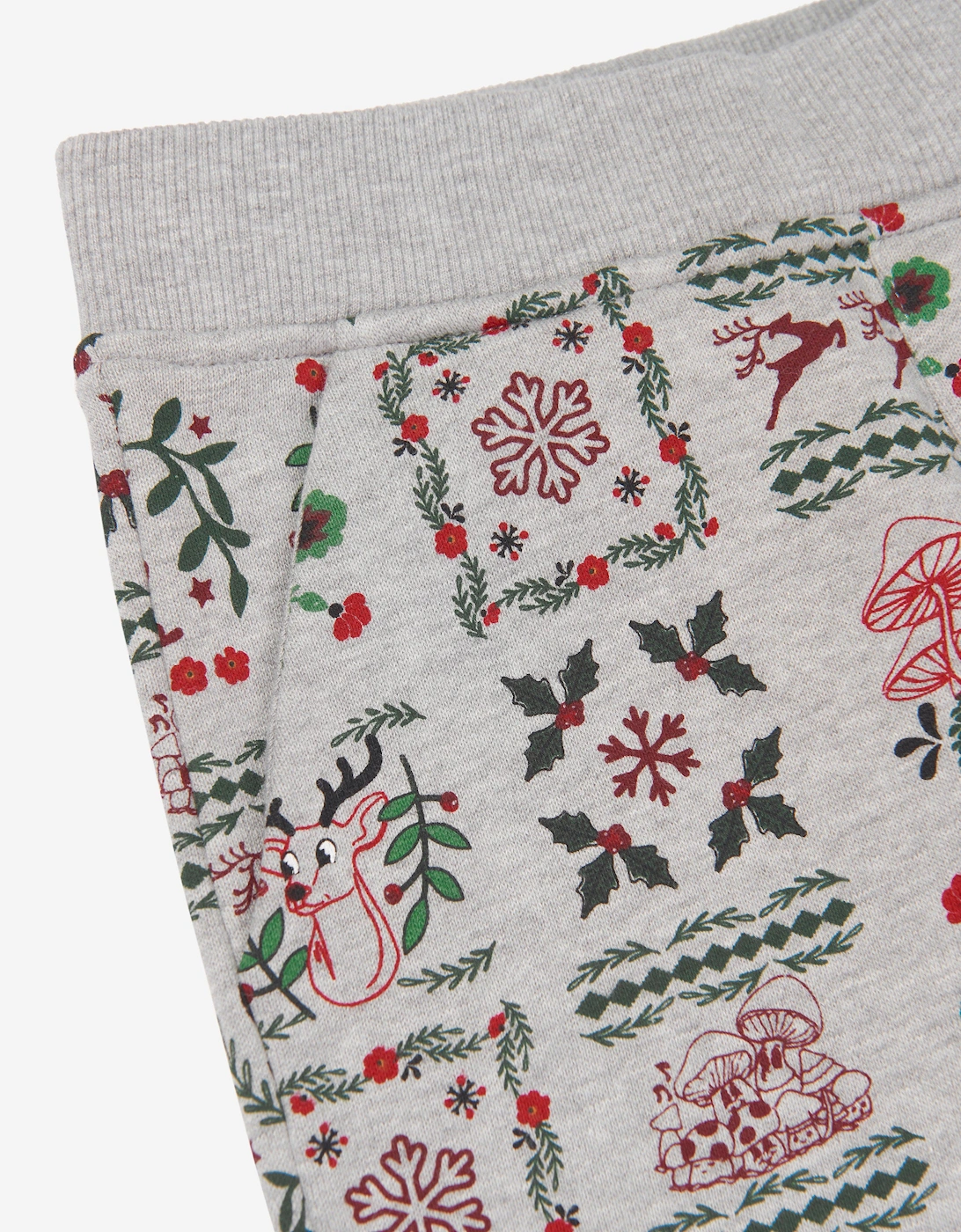 Boys Seasonal Print Joggers in Grey