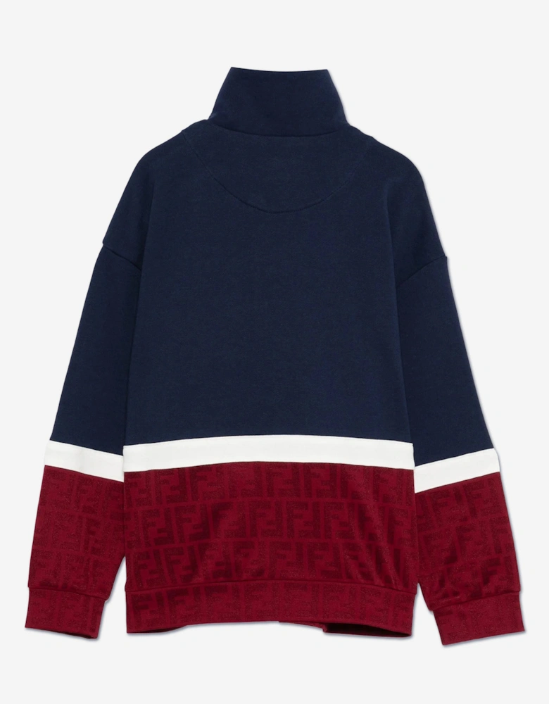 Kids 25 Logo Zip Up Top in Navy