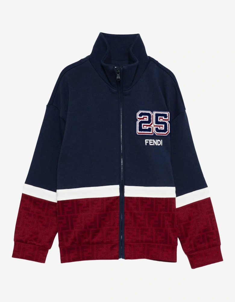 Kids 25 Logo Zip Up Top in Navy