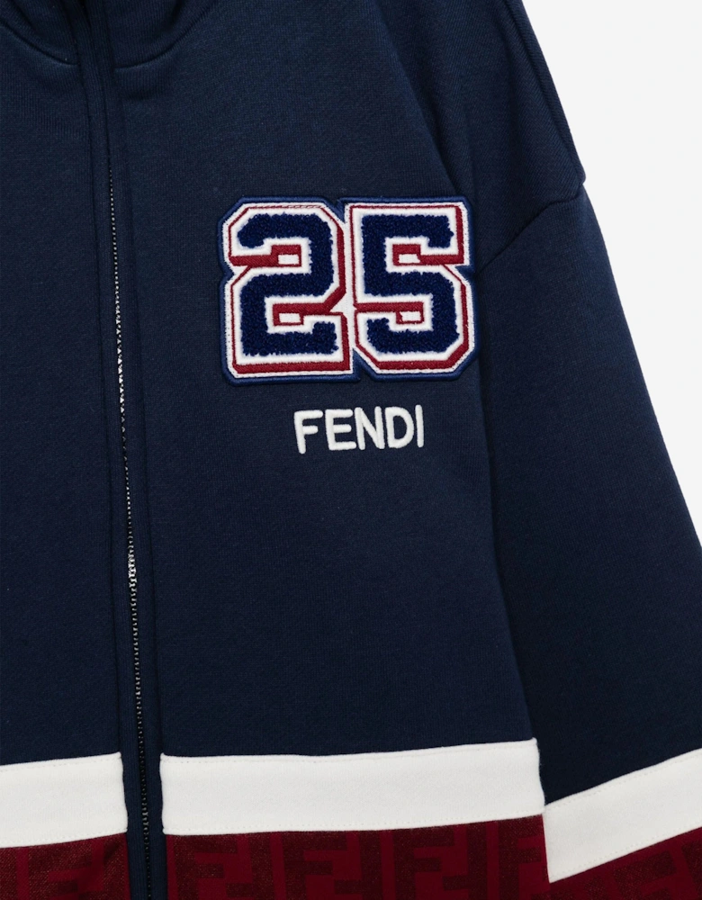 Kids 25 Logo Zip Up Top in Navy