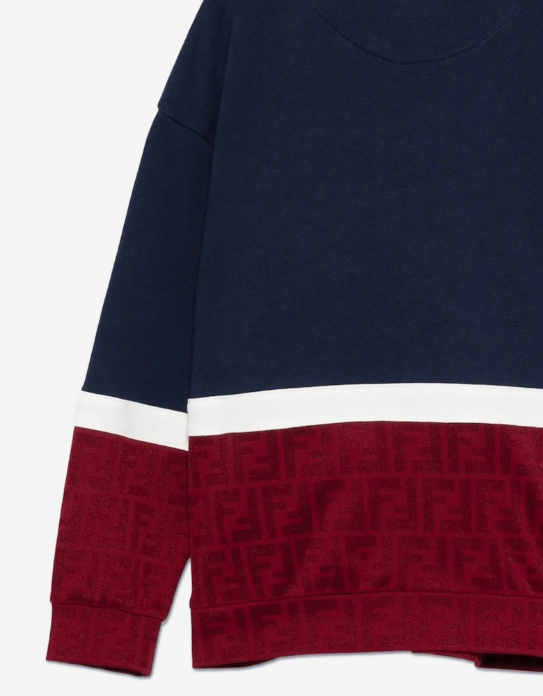 Kids 25 Logo Zip Up Top in Navy