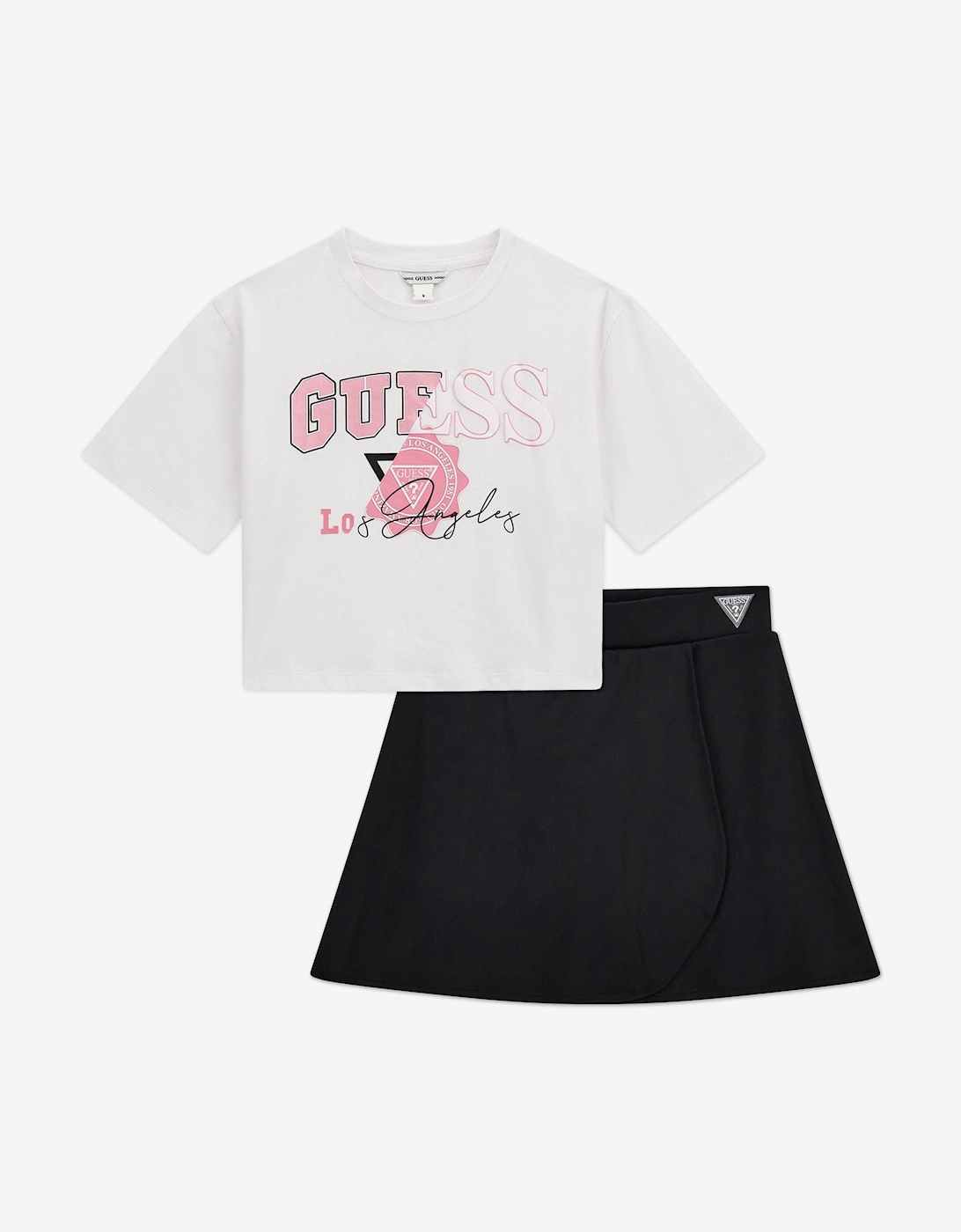 Girls T-Shirt and Skort Set in White, 5 of 4