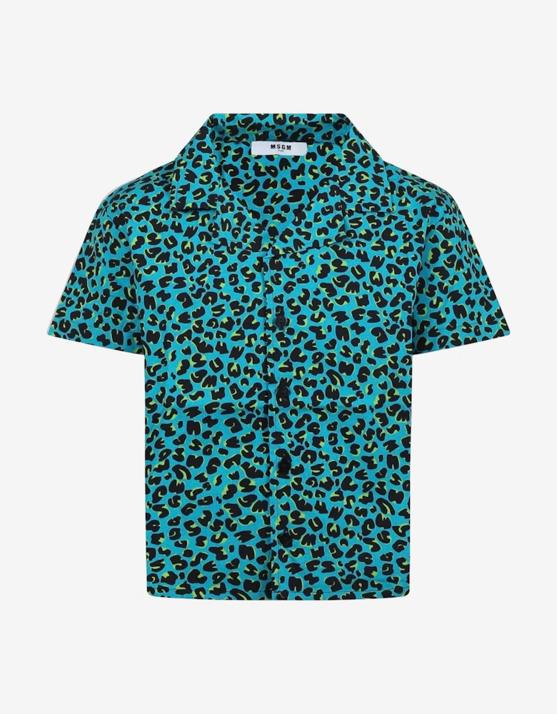 Boys Animal Print Shirt in Green