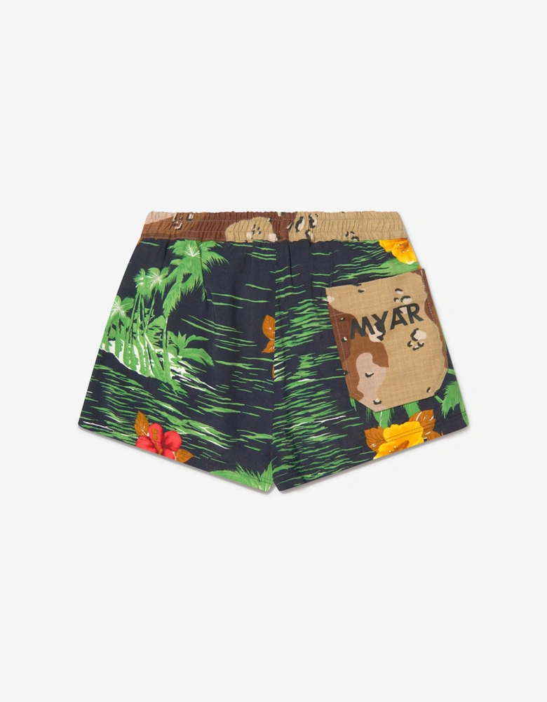Boys Cotton Hawaiian Print Shorts