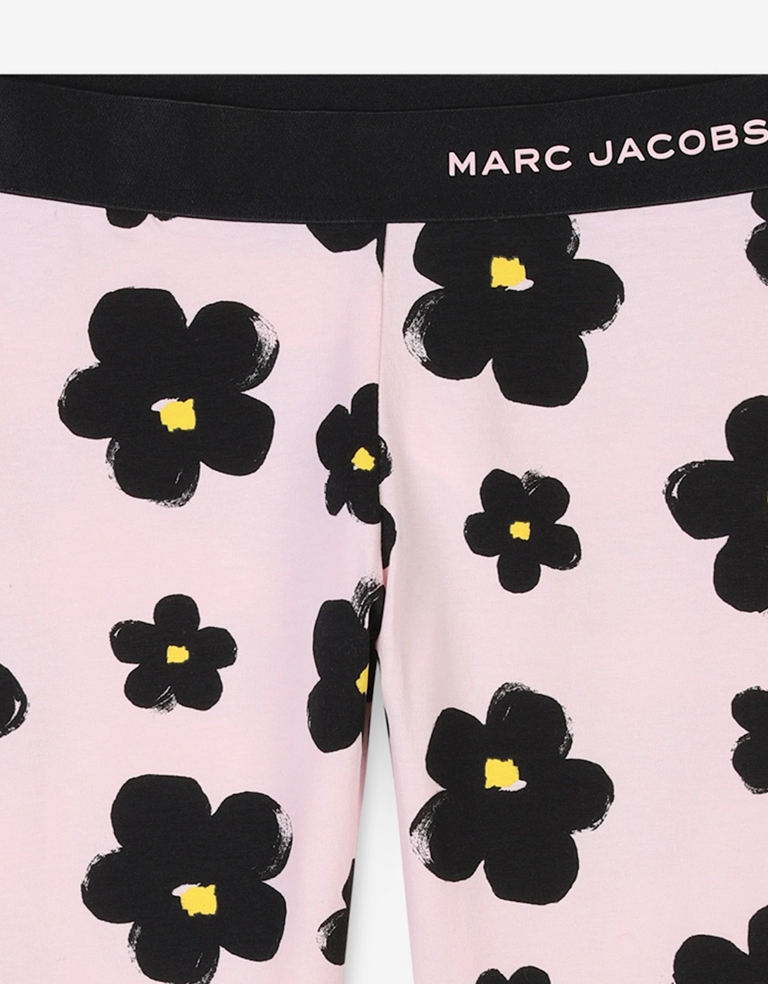Girls Daisy Print Leggings in Pink