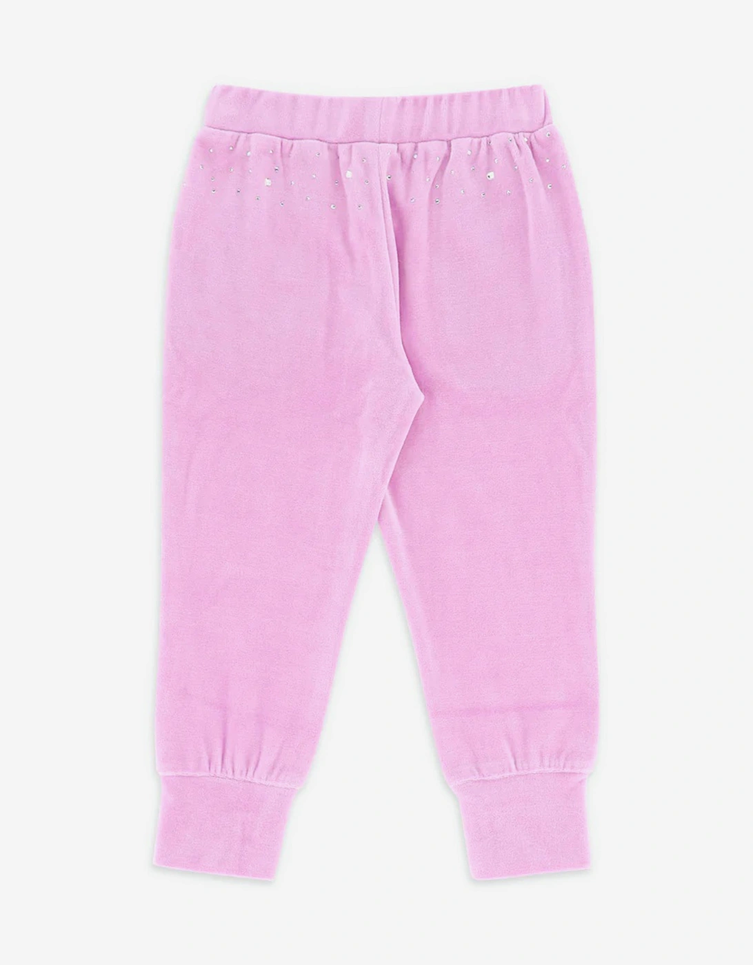 Angels Face Girls Bijou Crystal Velour Joggers in Pink