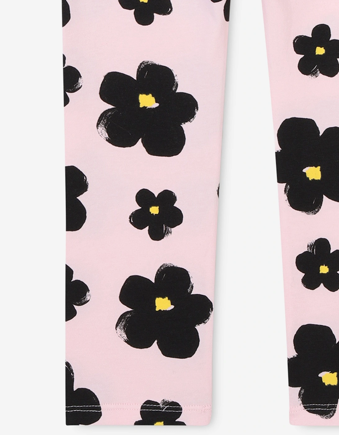 Girls Daisy Print Leggings in Pink