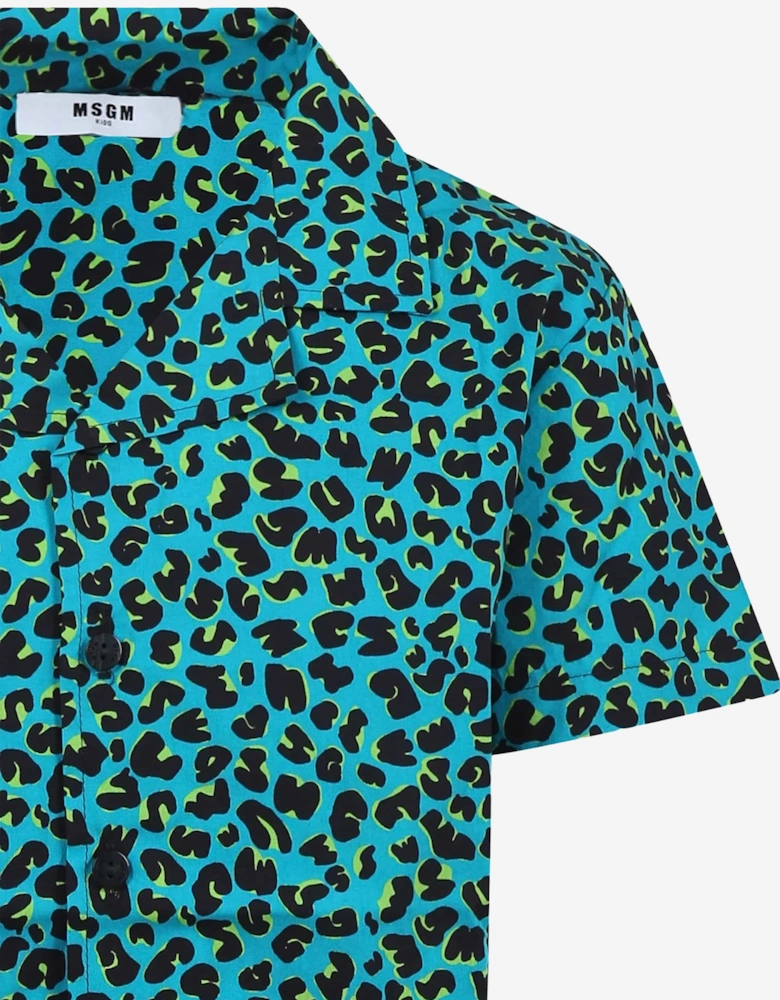 Boys Animal Print Shirt in Green