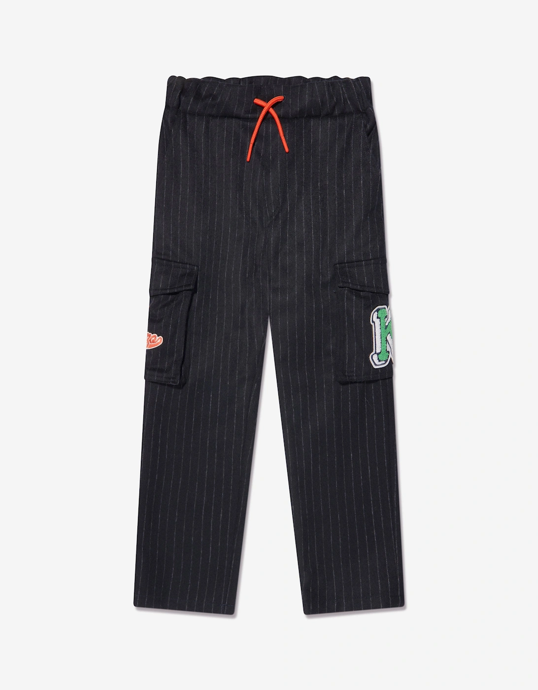 Boys Striped Cargo Trousers in Navy, 5 of 4