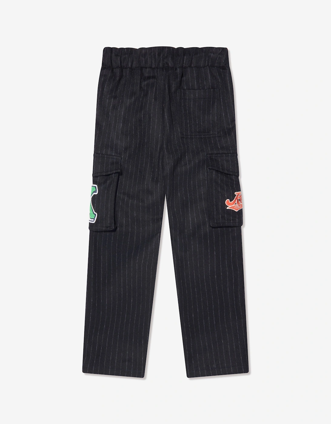 Boys Striped Cargo Trousers in Navy