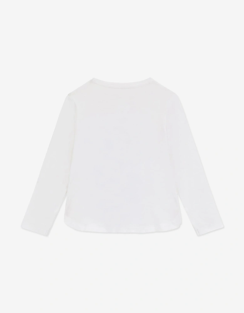 Girls Long Sleeve Logo T-Shirt in White