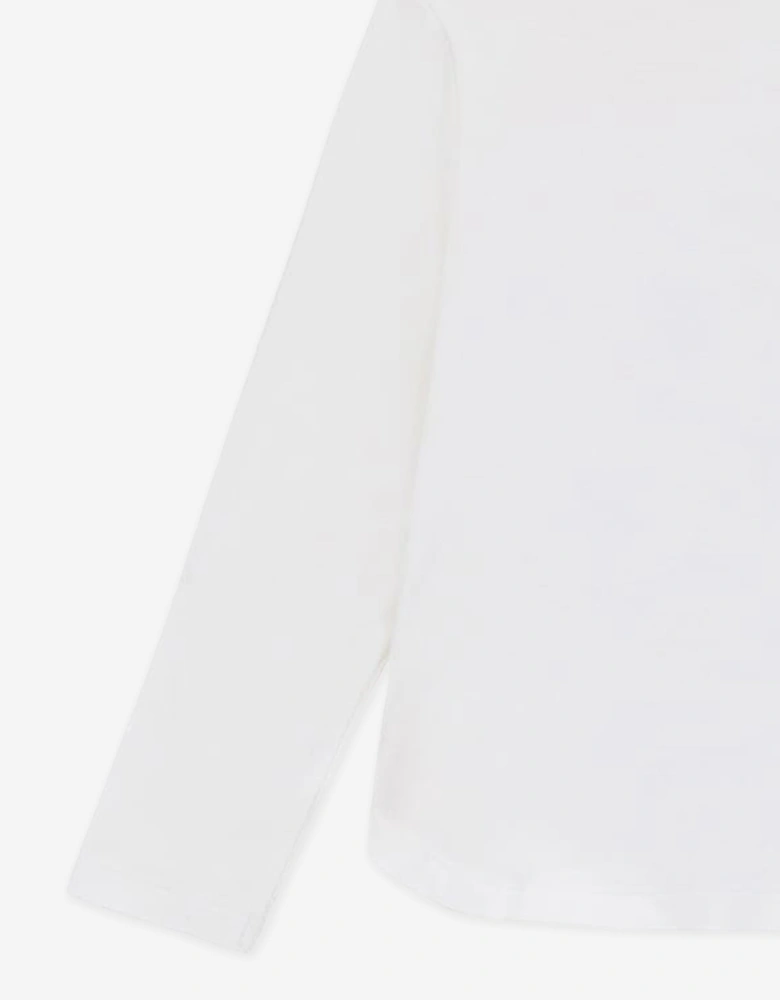 Girls Long Sleeve Logo T-Shirt in White