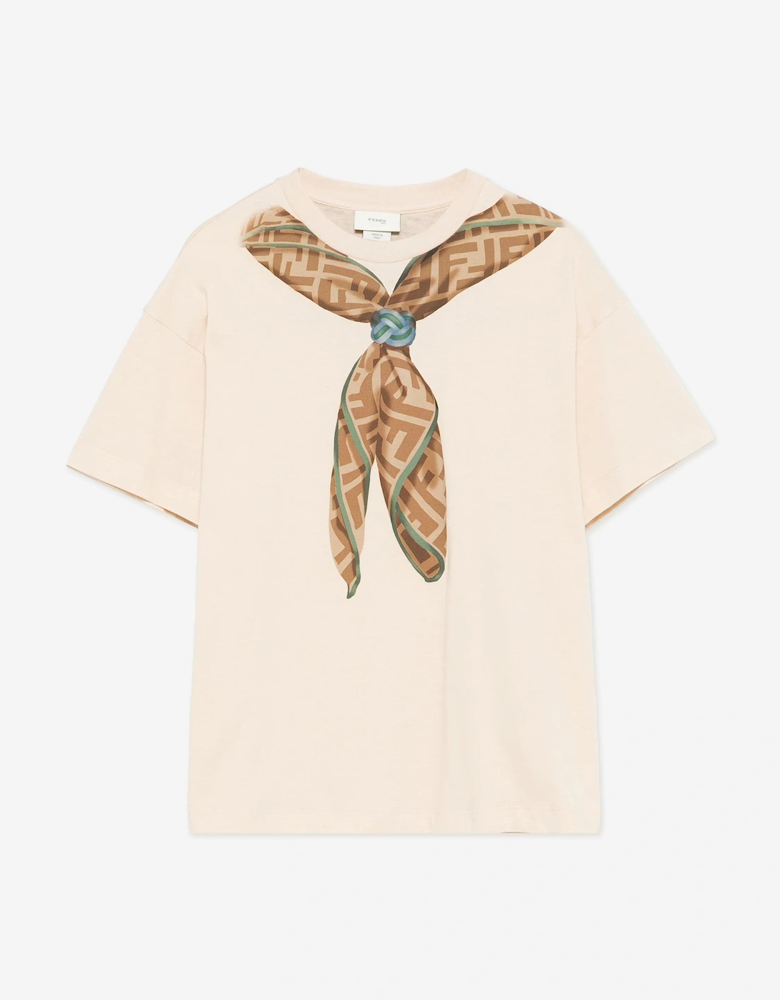 Kids Scarf Print T-Shirt in Beige, 5 of 4