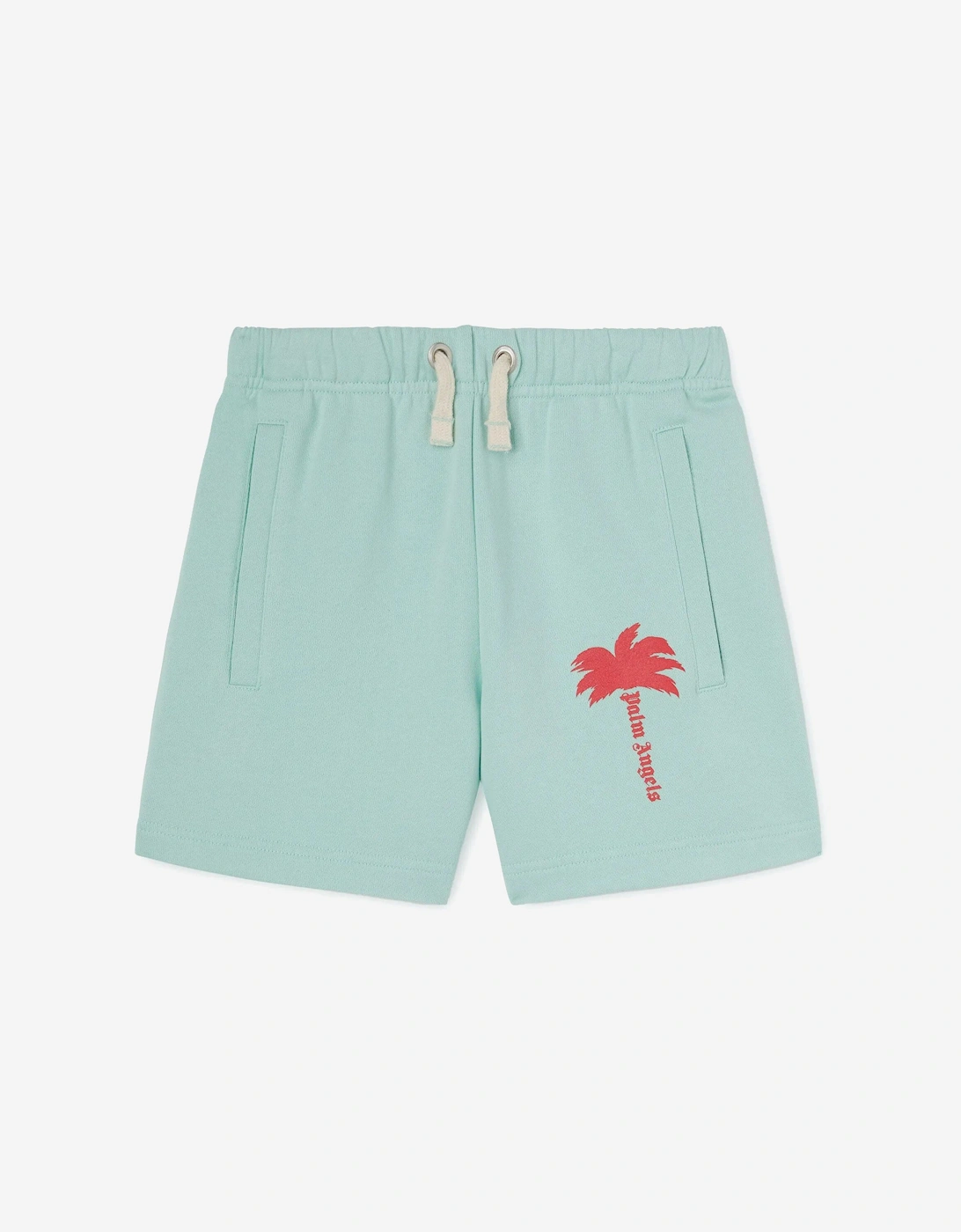 Girls The Palm Sweat Shorts in Green, 5 of 4