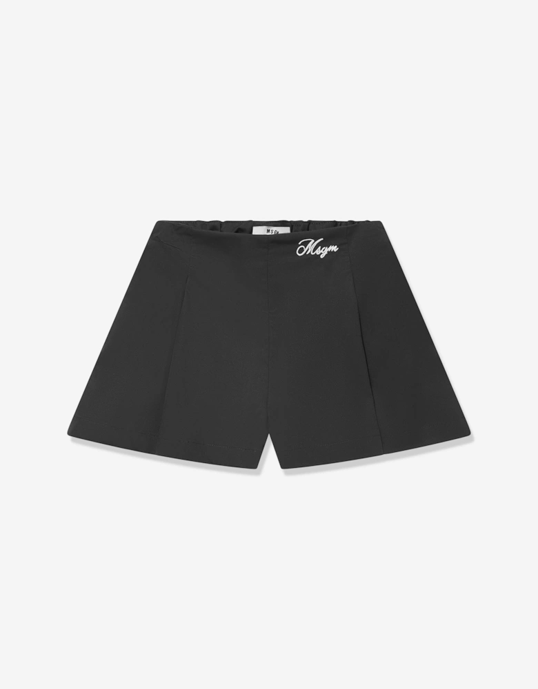 Girls Poplin Shorts in Black
