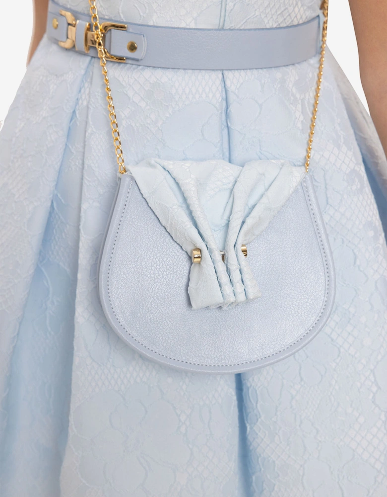 Girls Dress with Bag and Belt in Blue