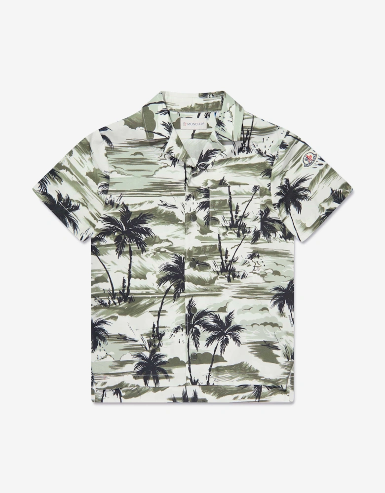 Enfant Boys Palm Trees Shirt in Green