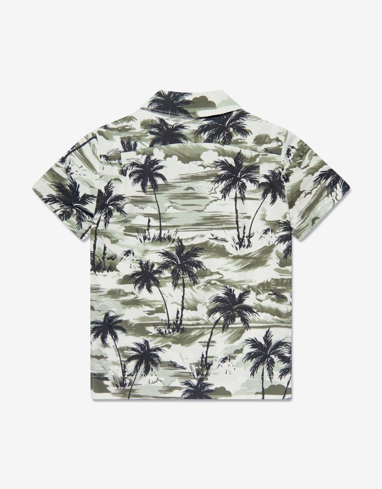 Enfant Boys Palm Trees Shirt in Green