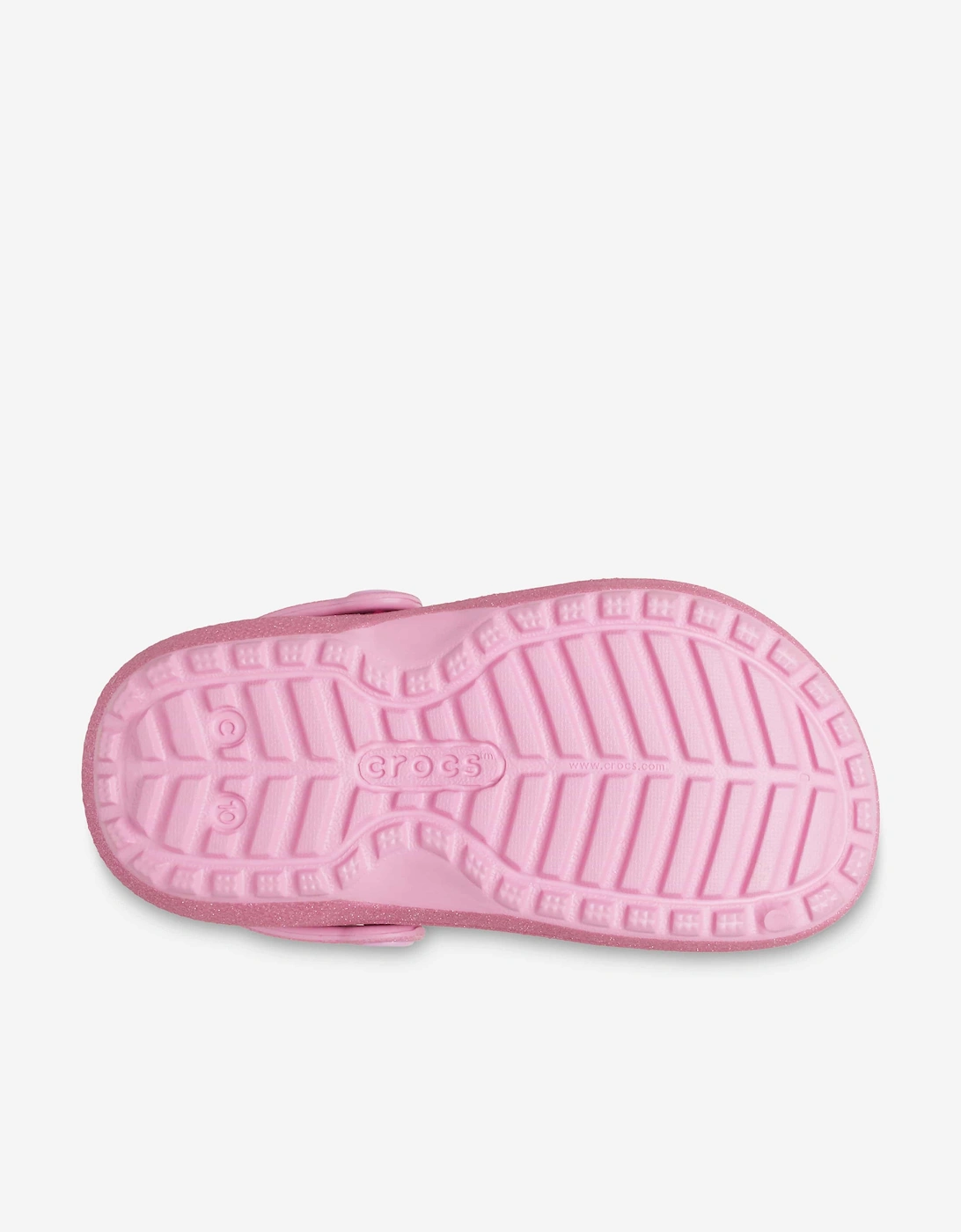 Girls Classic Lined Glitter Clog in Pink