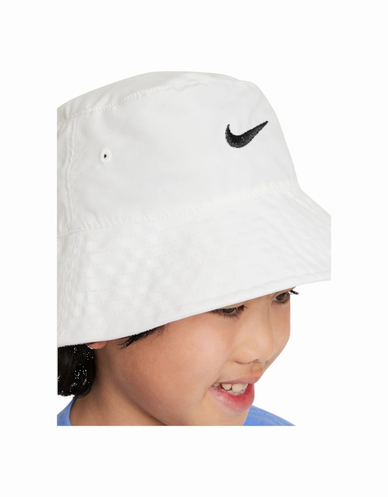 Kids UPF 40+ Bucket Hat in White
