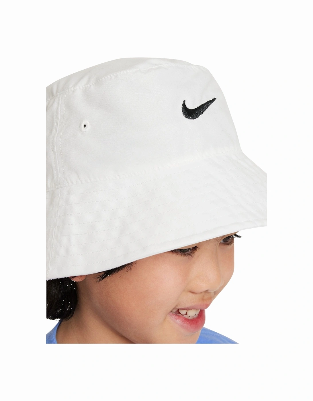 Kids UPF 40+ Bucket Hat in White