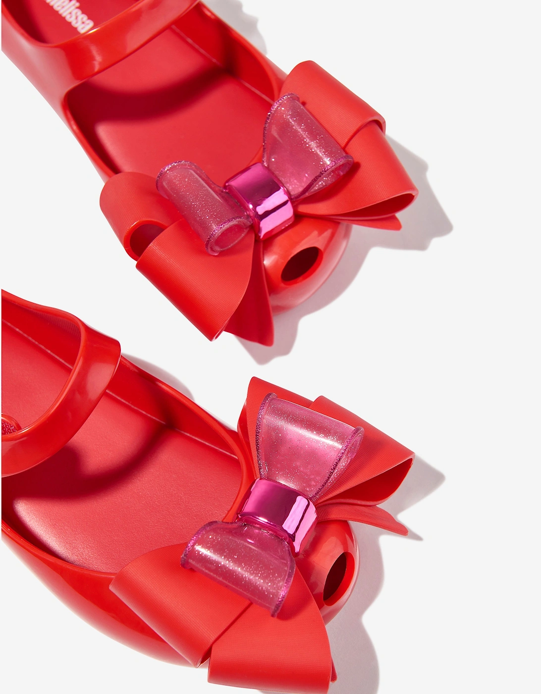 Girls Mini Ultragirl Fab Bow Ballerinas in Red