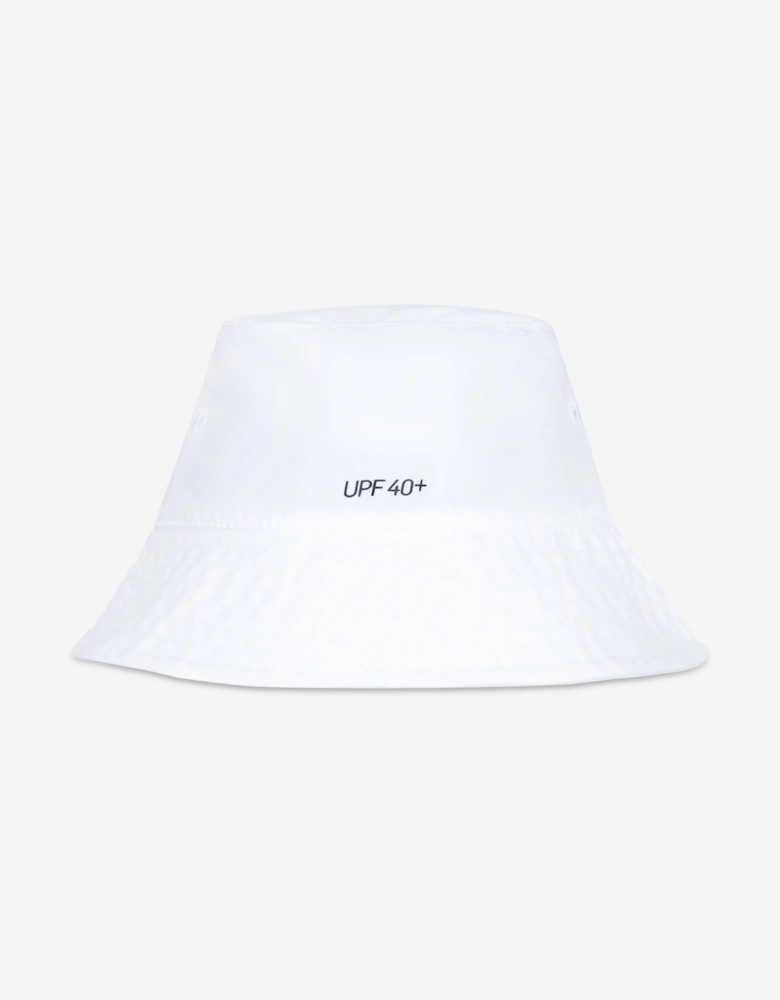 Kids UPF 40+ Bucket Hat in White