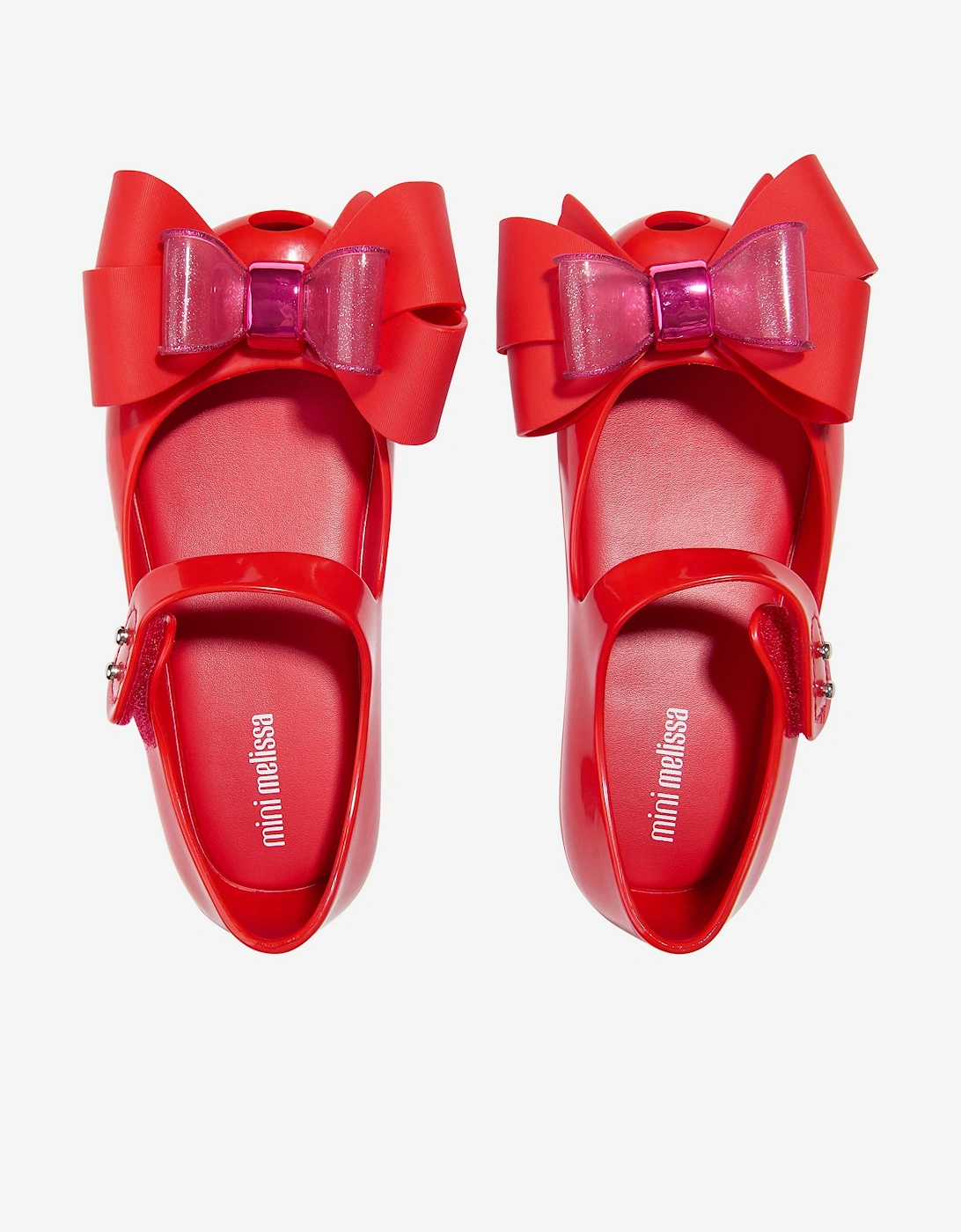 Girls Mini Ultragirl Fab Bow Ballerinas in Red