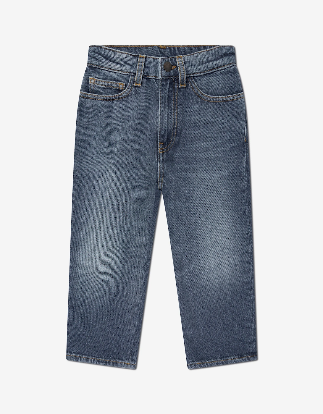 Boys Curved Logo Jeans in Blue, 5 of 4
