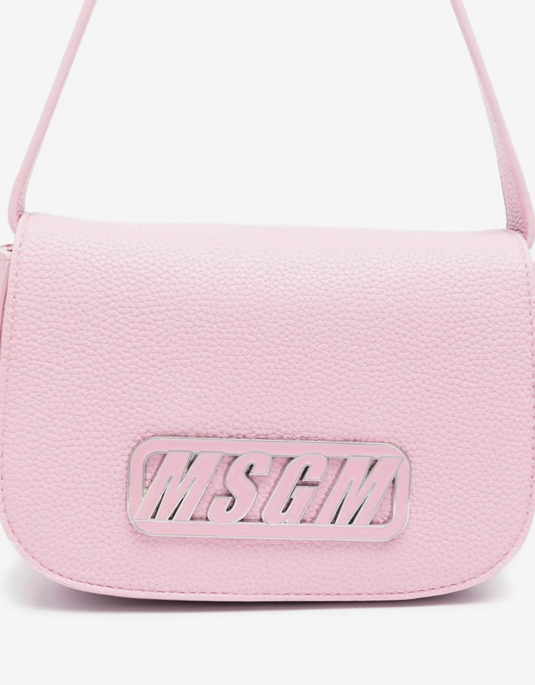Girls Eco Leather Shoulder Bag in Pink (19cm)
