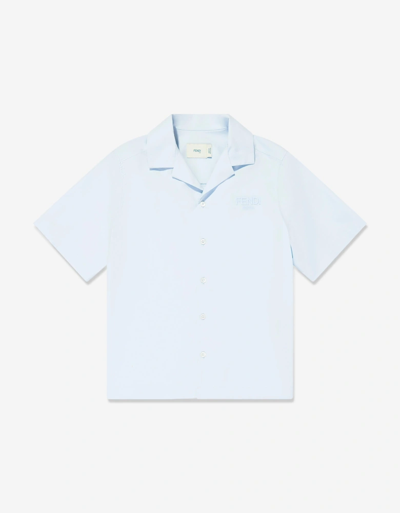 Boys Short Sleeve Logo Shirt in Blue