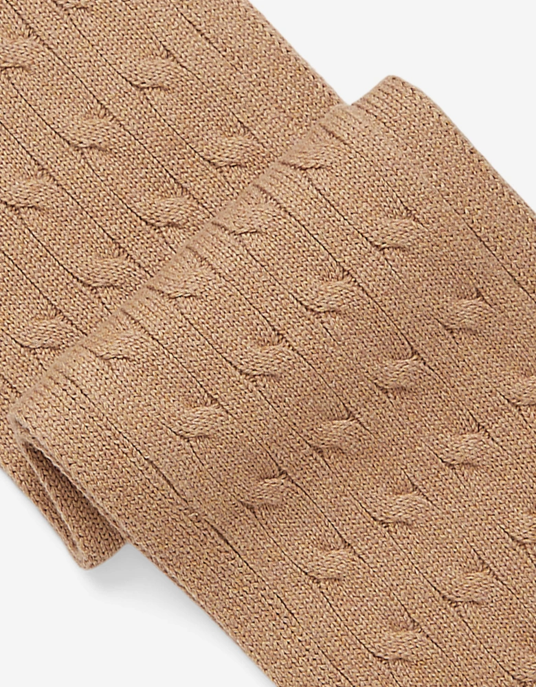Boys Cable Knit Scarf in Beige