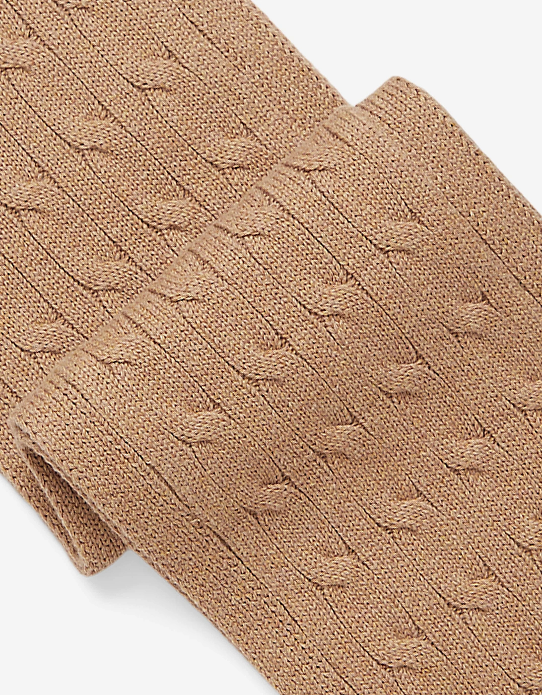 Boys Cable Knit Scarf in Beige