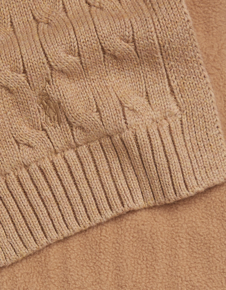 Boys Cable Knit Scarf in Beige