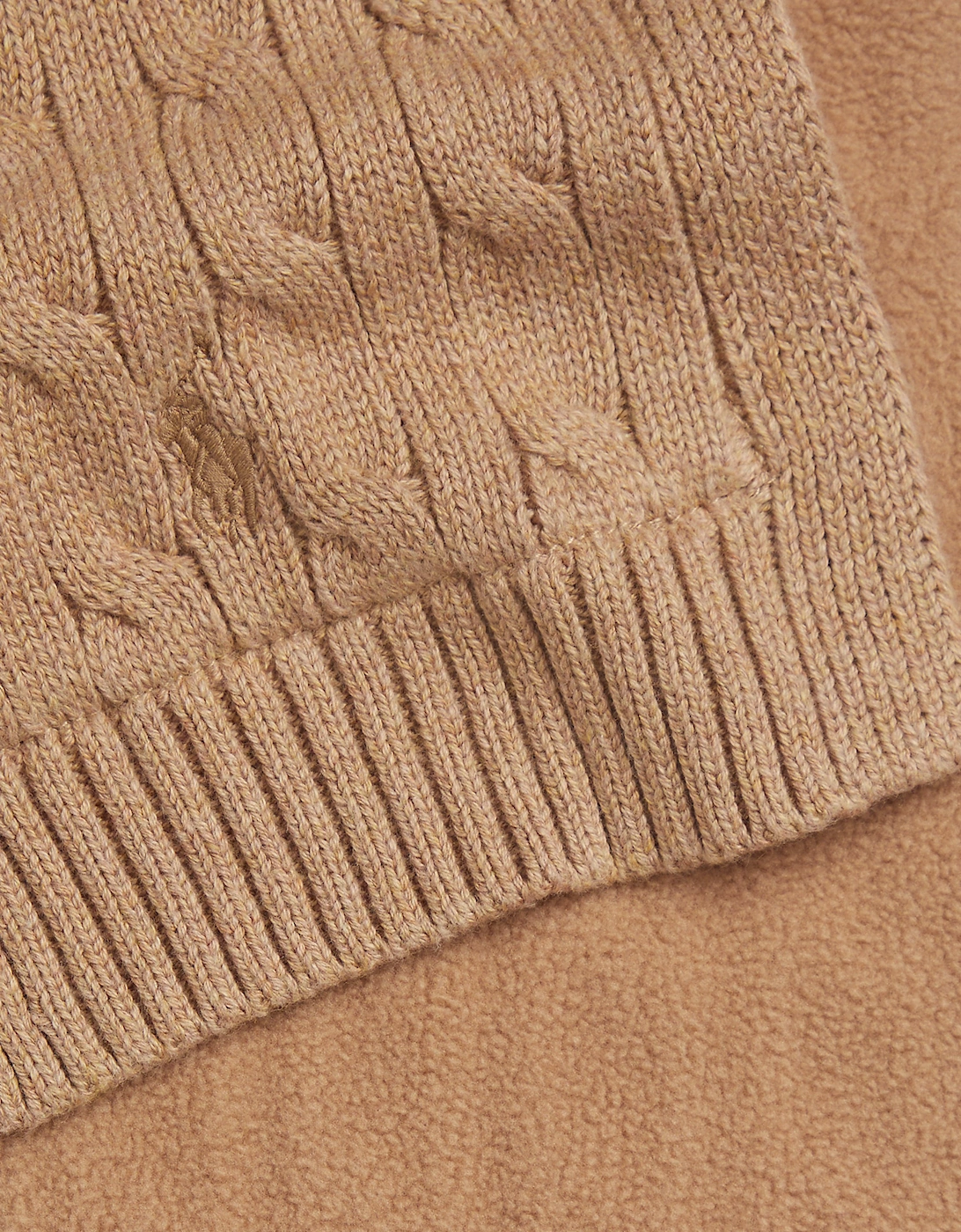 Boys Cable Knit Scarf in Beige