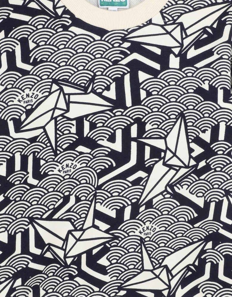Kids Origami Sweatshirt in Navy