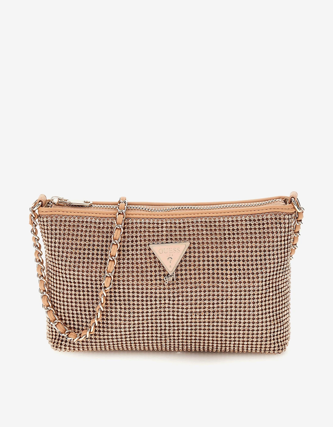 Girls Crystal Mesh Bag in Beige (20cm), 5 of 4