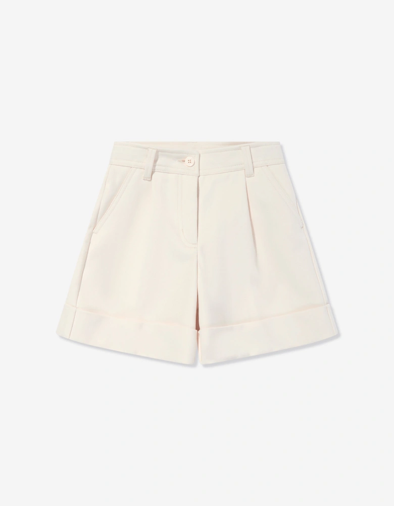 Enfant Girls Woven Shorts in Ivory