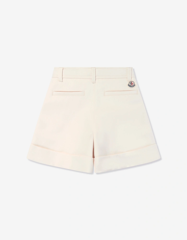 Enfant Girls Woven Shorts in Ivory