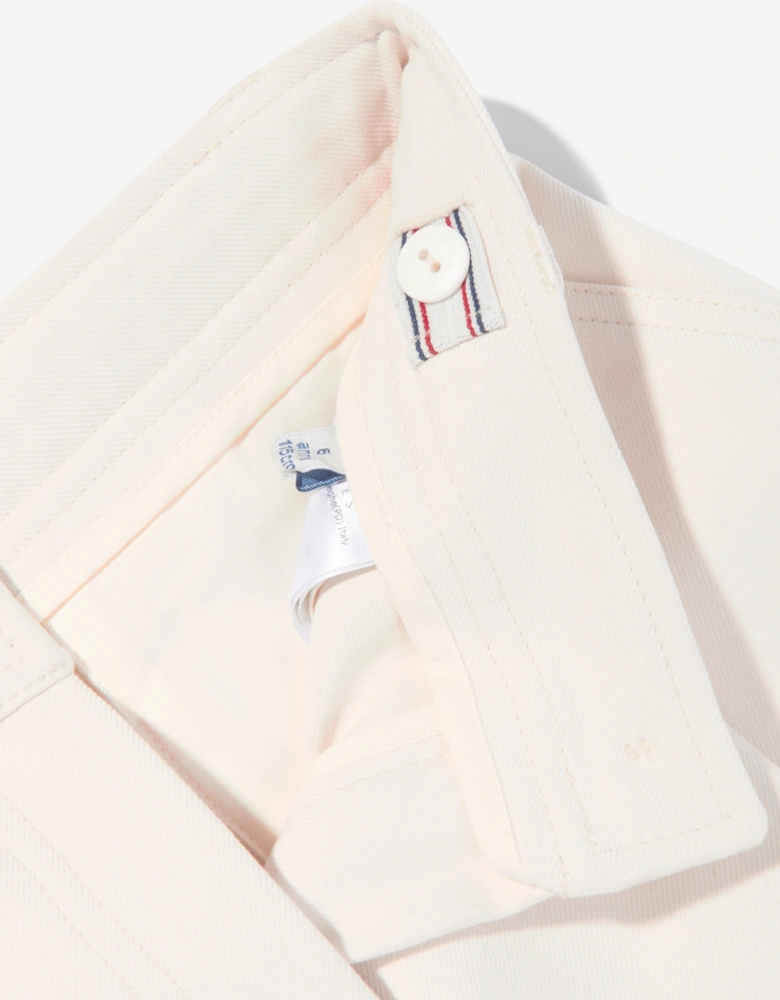 Enfant Girls Woven Shorts in Ivory