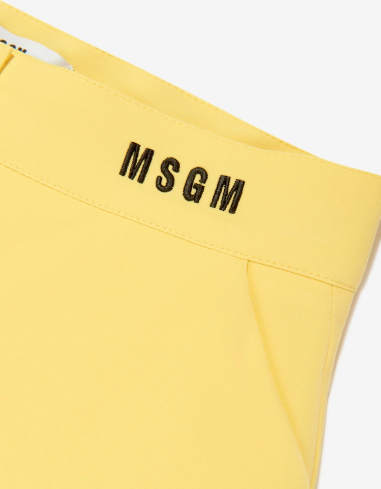 Girls Technical Fabric Shorts in Yellow