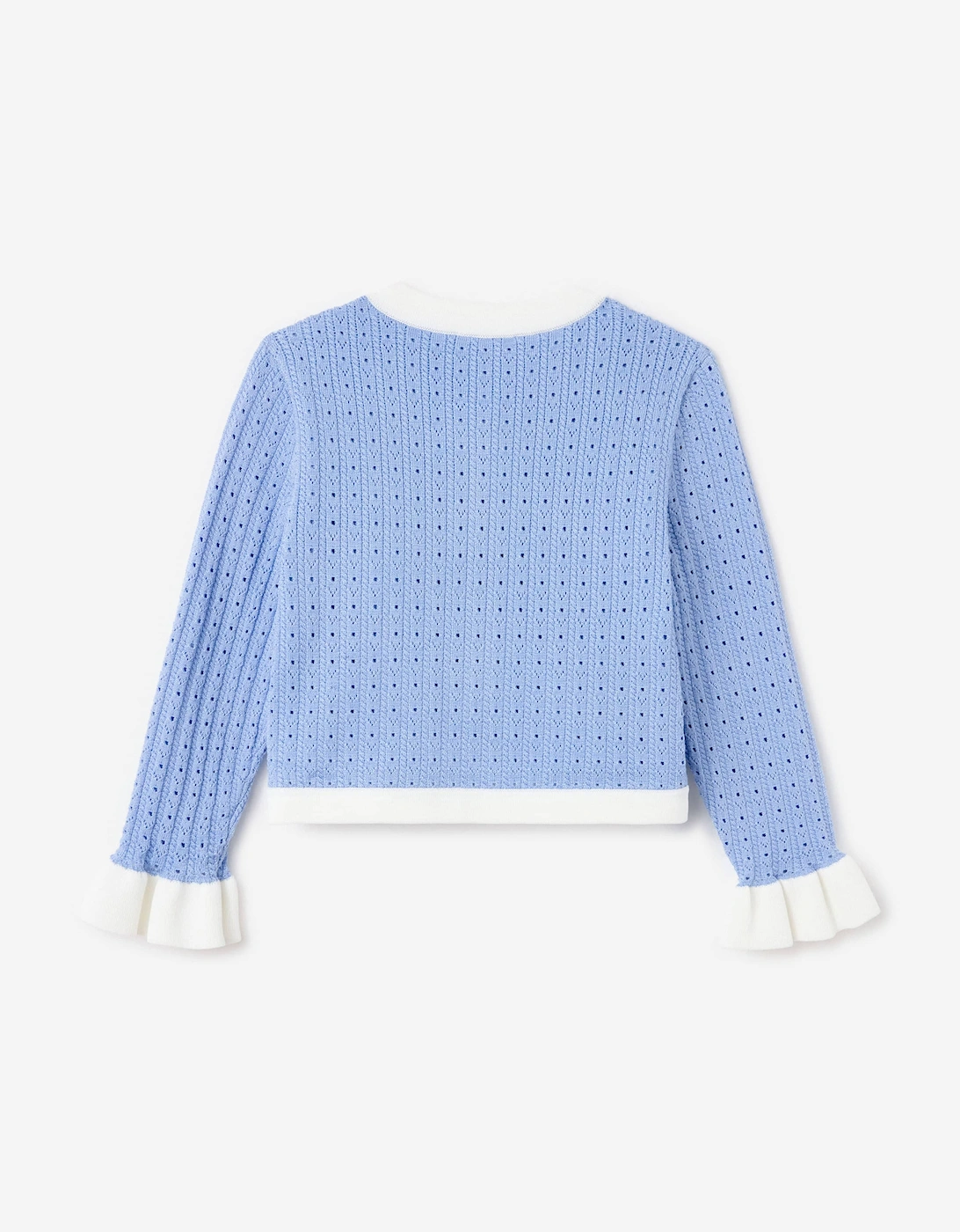 Girls Pointelle Cardigan in Blue
