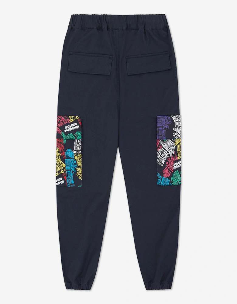 Boys Robot Cargo Trousers in Navy
