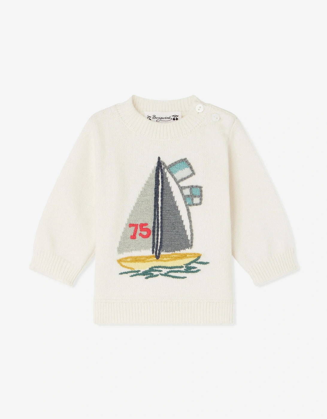 Baby Boys Almire Jumper in Ivory, 5 of 4