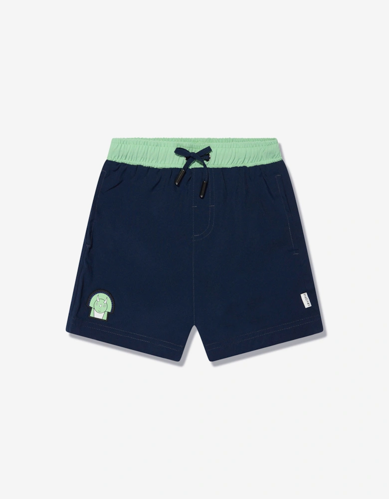 Boys Spike The Dinosaur Swim Shorts in Navy