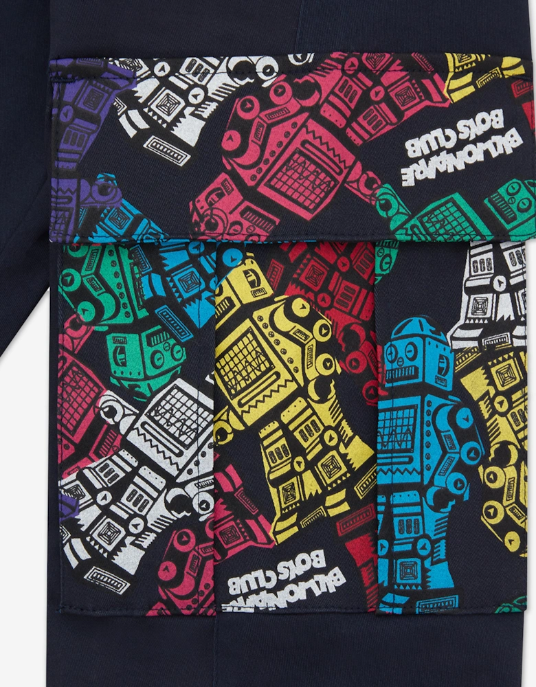 Boys Robot Cargo Trousers in Navy