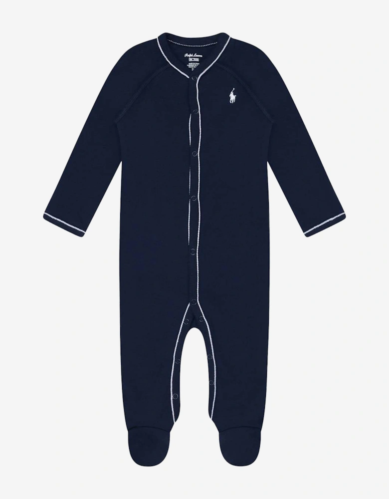 Baby Boys Logo Babygrow in Navy